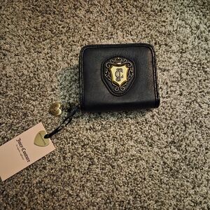 Juicy Couture Black Wallet with Gold Emblem